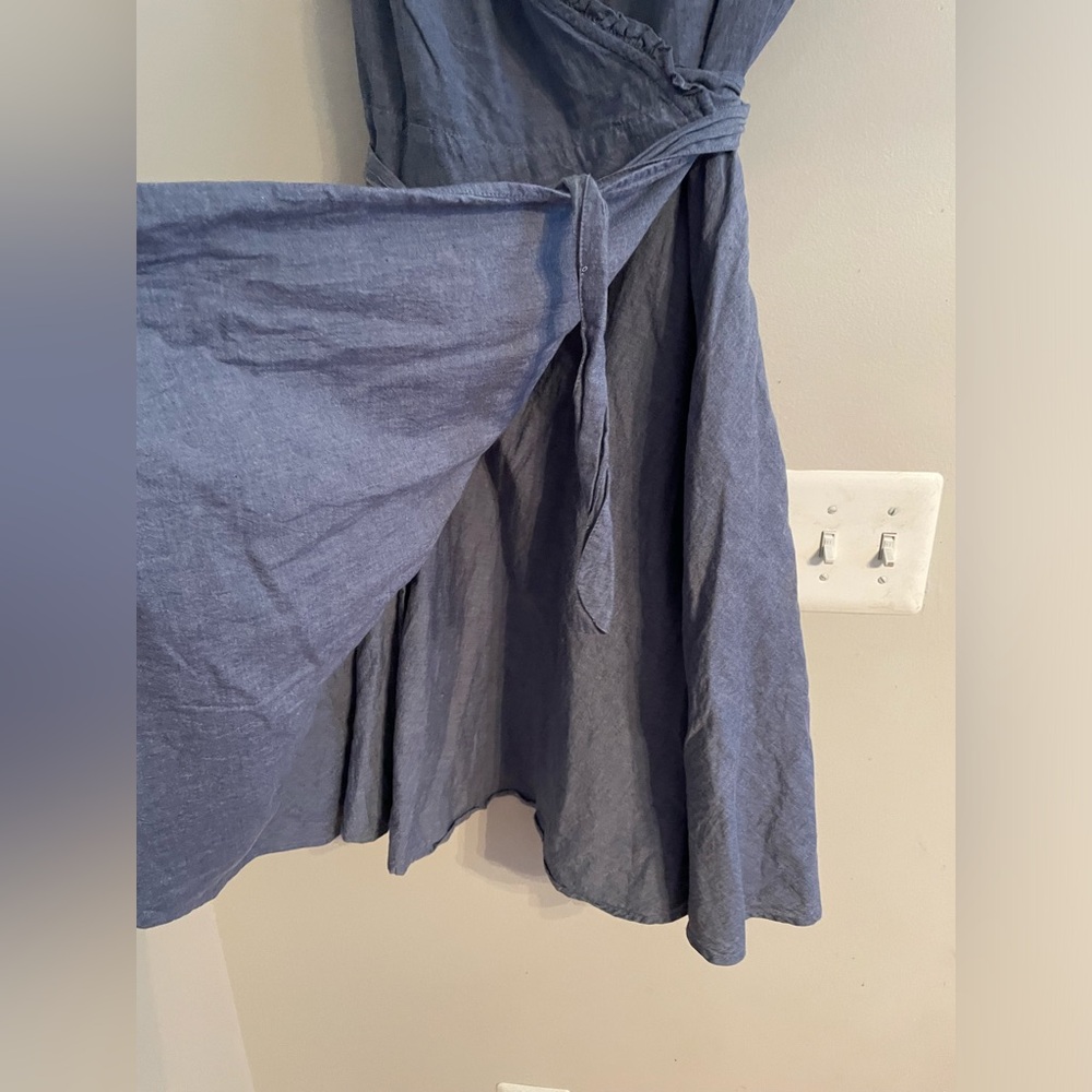 Virginia Dare (VDDC) Janie Wrap Dress Blue Size Small- EUC - Picture 7 of 11